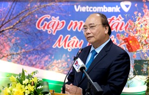 Thủ tướng yêu cầu Vietcombank xác định tầm nhìn là ngân hàng tầm cỡ khu vực ở châu Á. Ảnh: VGP/Quang Hiếu