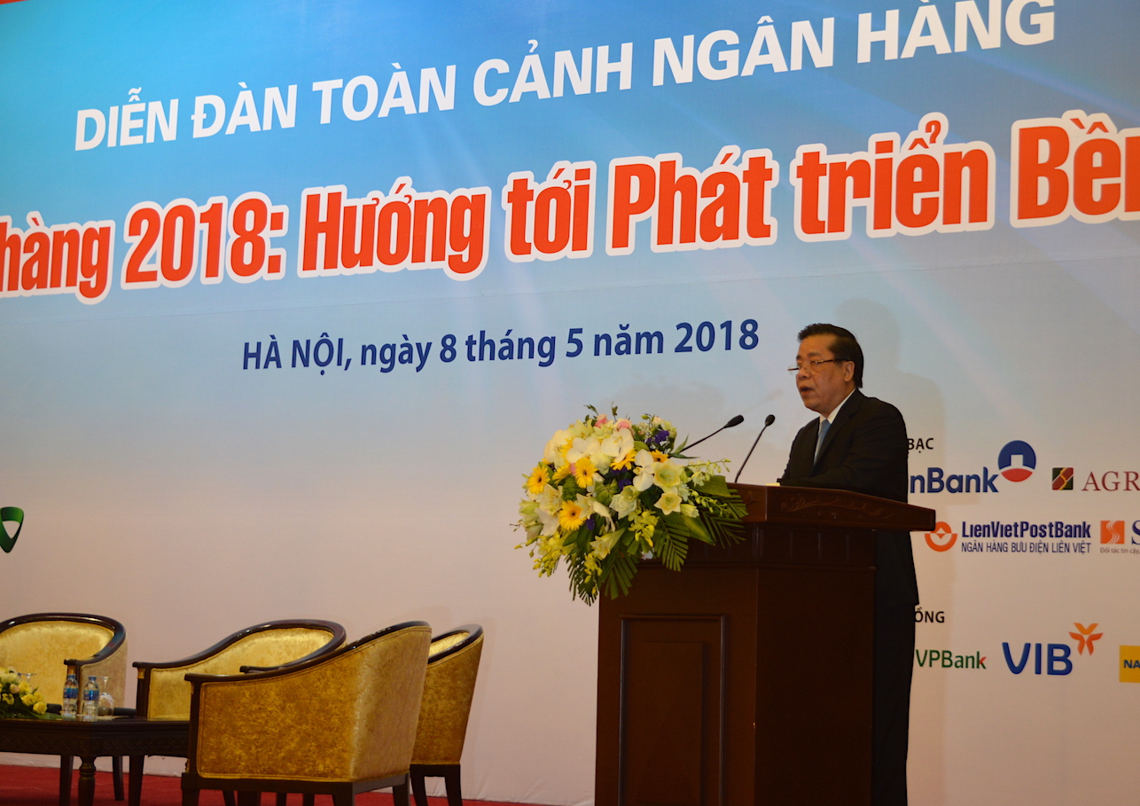 Phó Thống đốc NHNN Nguyễn Kim Anh tại Diễn đàn. Ảnh:VGP/Huy Thắng.