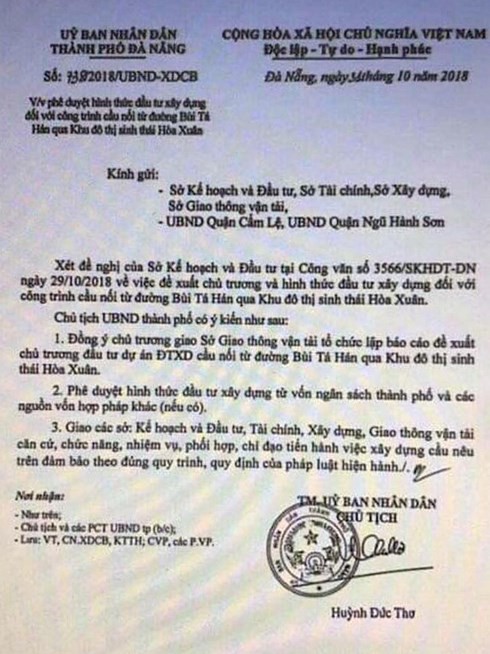 Đà Nẵng: Giả văn bản của Chủ tịch UBND thành phố để đẩy giá đất sốt ảo - Ảnh 1.