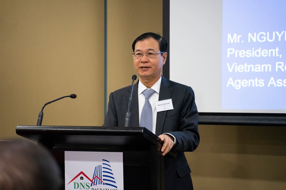 Ông Nguyễn Mạnh Hà – Chủ tịch Hội Môi giới BĐS Việt Nam tại Hội nghị