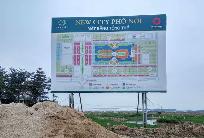 Dự án Khu đô thị New City Phố Nối (Yên Mỹ, Hưng Yên) do Công ty CP Đầu tư bất động sản và thương mại Thăng Long làm chủ đầu tư.