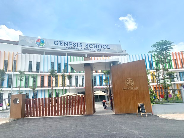 Mô hình trường học xanh Genesis. (Ảnh: Minh Nghĩa/Vietnam+)