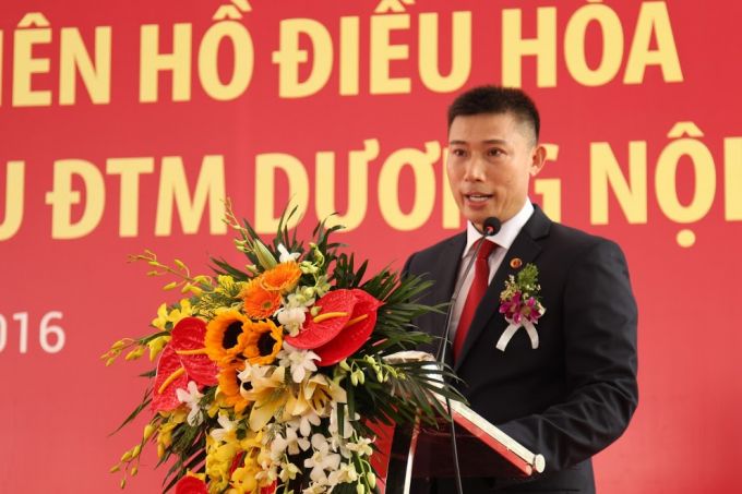 Ông Trần Văn Nghĩa - Tổng giám đốc Tập đoàn Nam Cường phát biểu khai mạc buổi lễ