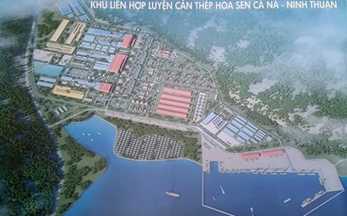 Phối cảnh thiết kế mặt bằng quy hoạch dự án thép Hoa Sen - Cà Ná tại Ninh Thuận.
