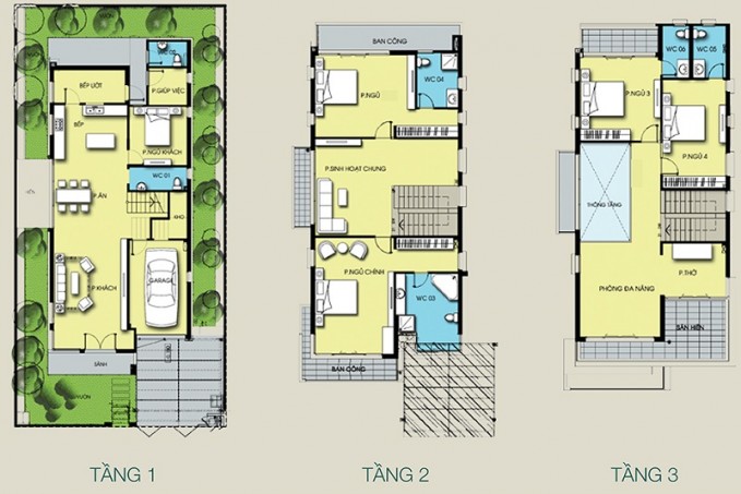 Sơ đồ thiết kế biệt thự đơn lập