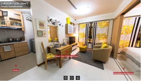 Phối cảnh một căn hộ 36m2 ở Singapore.