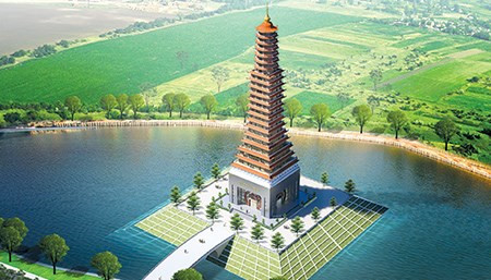 Phối cảnh tháp biểu tượng 300 tỷ ở Thái Bình.