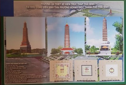 3 phương án thiết kế tháp Thái Bình.