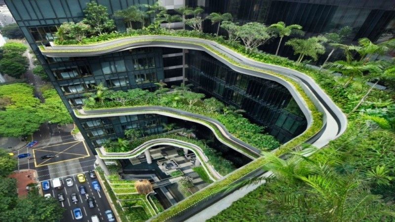 Một công trình xanh được xây dựng tại Singapore.