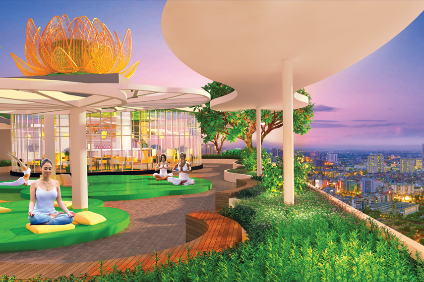 Dự án có vườn thiền ngũ phúc trên không với diện tích 3.000 m².
