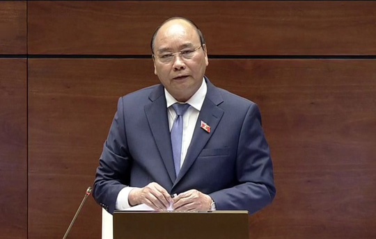 Thủ tướng Nguyễn Xuân Phúc trả lời chất vấn trước QH chiều 18/11 - Ảnh chụp màn hình