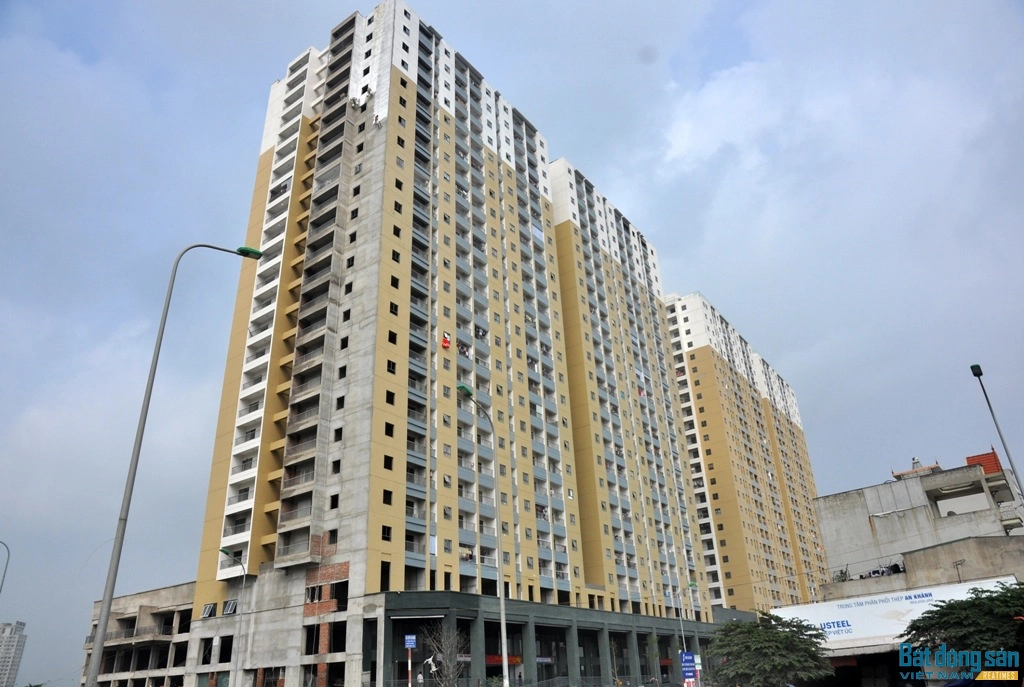 Tòa nhà T2 Thăng Long Victory bàn giao căn hộ khi chưa đủ điều kiện nghiệm thu PCCC. (ảnh chụp tháng 3/2017).