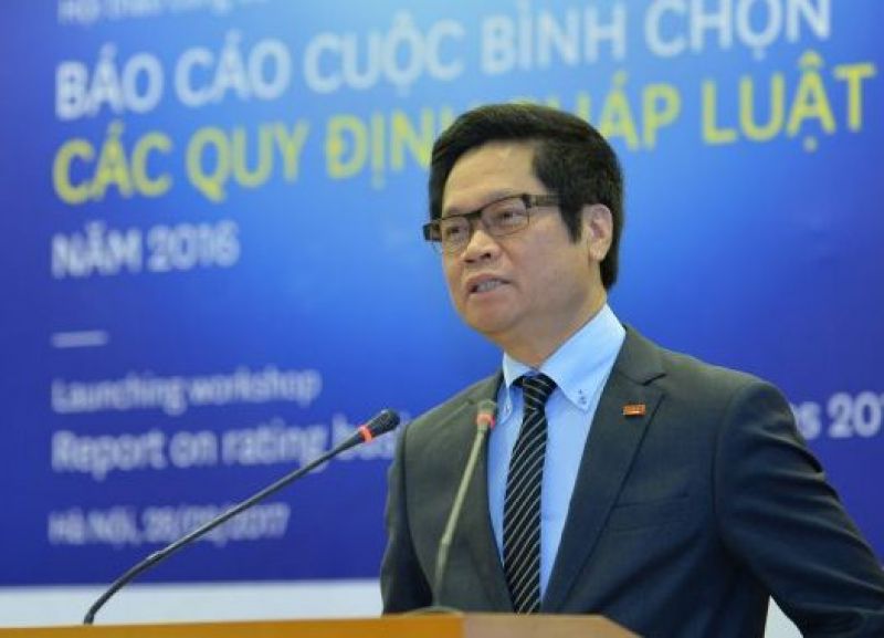 Chủ tịch VCCI Vũ Tiến Lộc phát biểu tại buổi lễ công bố. Ảnh: enternews.vn