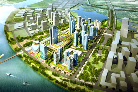 Phối cảnh khu phức hợp Thủ Thiêm Eco Smart City trong khu đô thị mới Thủ. (Ảnh: Internet)