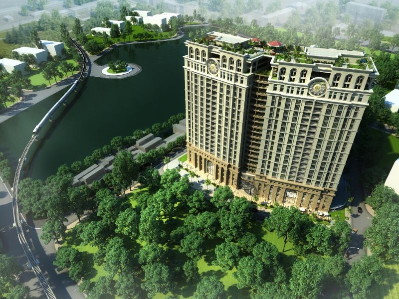 Dự án D'. Le Pont D'or tọa lạc ngay trong nội đô thành phố Hà Nội, được thụ hưởng hơn 13 ha cảnh quan thiên nhiên hồ Hoàng Cầu xanh mát.