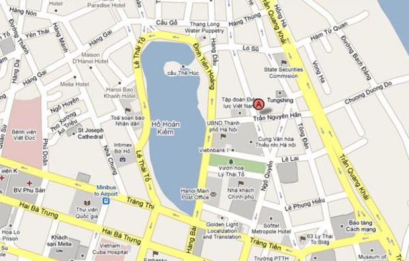 Khu vực hồ Hoàn Kiếm giá giao dịch thực tế lên tới cả tỉ đồng mỗi m2. Ảnh: Googlemap.