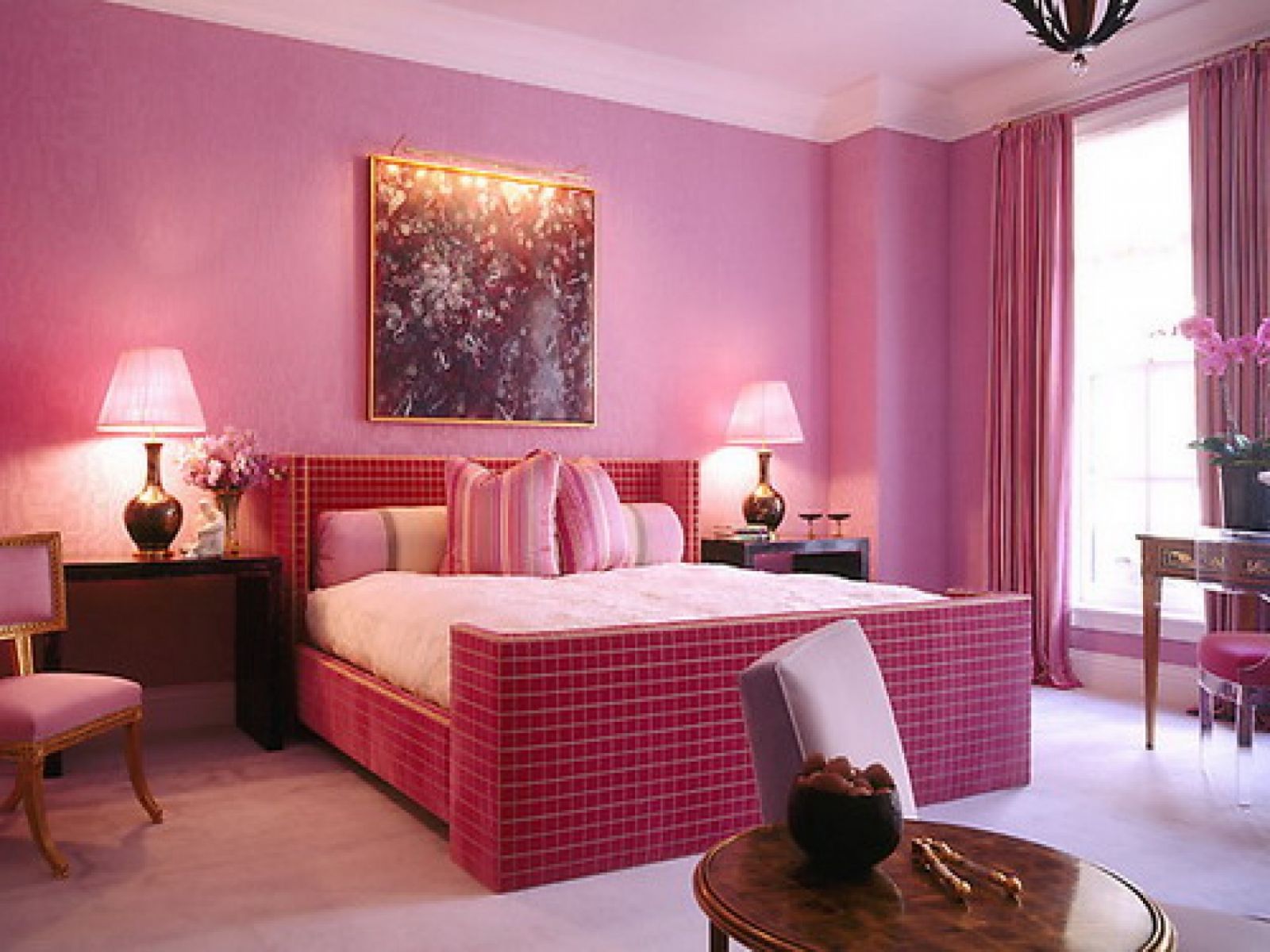 Phòng ngủ của người mệnh Hoả có thể kết hợp màu sơn và nội thất như thế này
