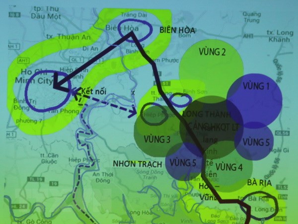 Phương án quy hoạch vùng phụ cận sân bay Long Thành. (Ảnh: Sỹ Tuyên/TTXVN)