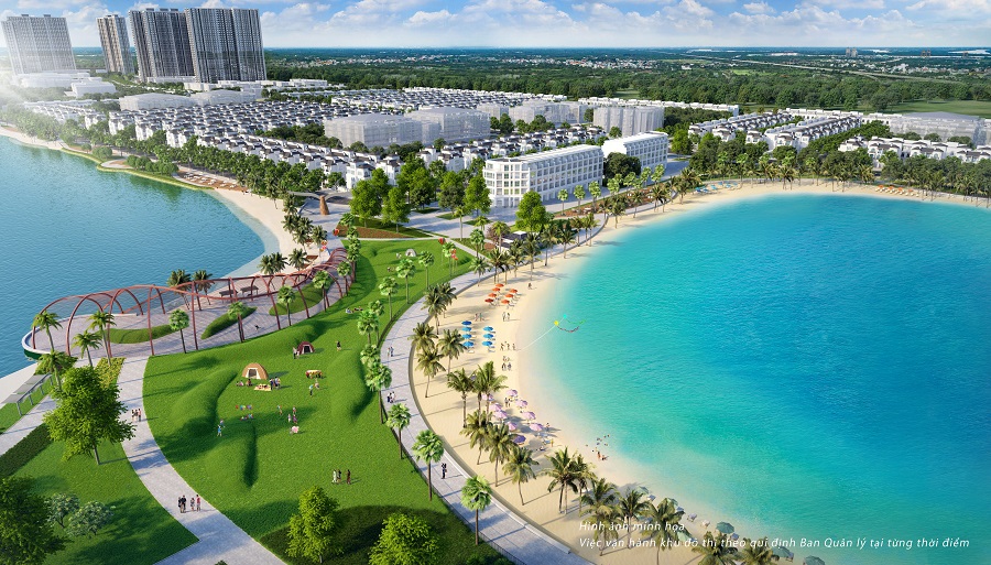 VinCity Ocean Park được quy hoạch theo mô hình “Đại đô thị đẳng cấp Singapore và hơn thế nữa” với điểm nhấn biển hồ nước mặn 6,1ha.
