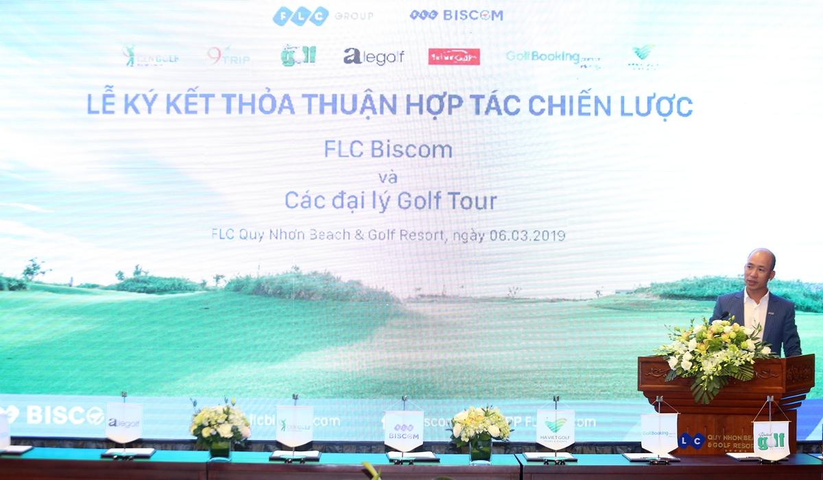 Ông Nhữ Văn Hoan – Tổng giám đốc FLC Biscom phát biểu tại Lễ ký kết