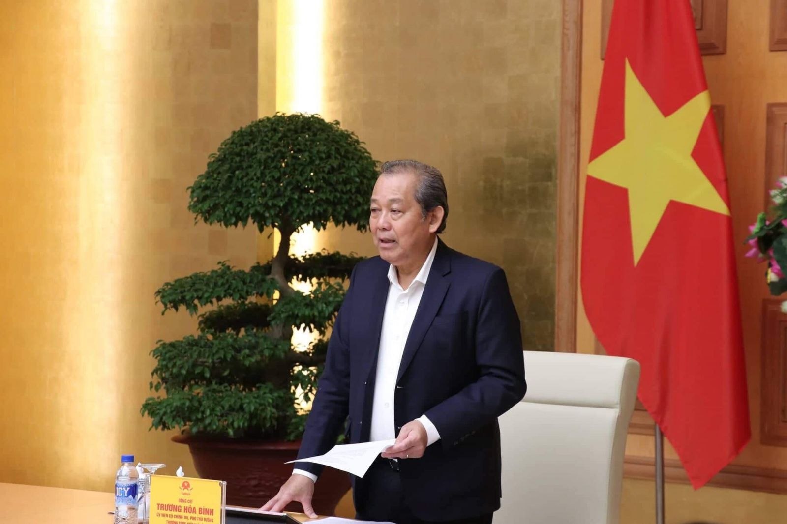 Phó Thủ tướng Thường trực Chính phủ Trương Hoà Bình kết luận cuộc họp. Ảnh: VGP/Lê Sơn
