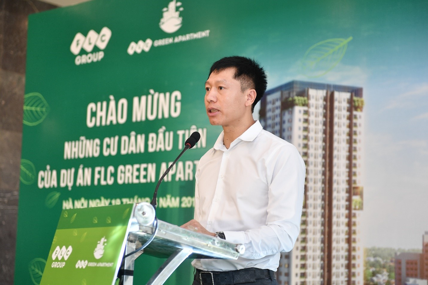 Ảnh 1: Đại diện chủ đầu tư - ông Nguyễn Thiện Phú phát biểu tại sự kiện