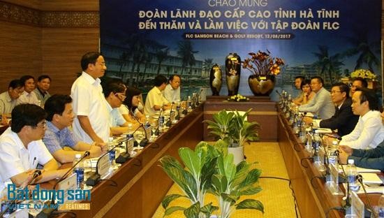 Tập đoàn FLC trong buổi làm việc với lãnh đạo tỉnh Hà Tĩnh.