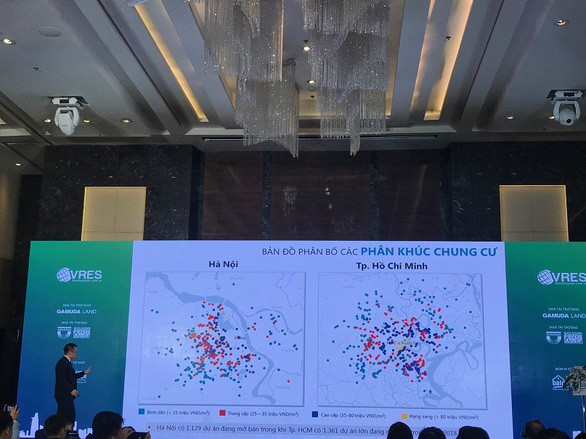 Bản đồ phân bố các phân khúc chung cư tại Hà Nội và Tp.HCM