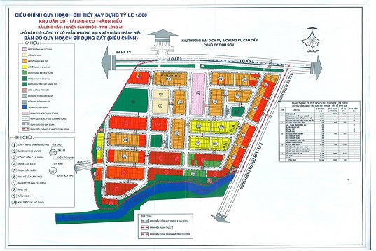 Bản đồ điều chỉnh quy hoạch Khu dân cư – tái định cư Thành Hiếu