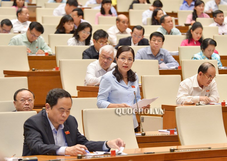 Đại biểu Quốc hội Đỗ Thị Lan (Đoàn ĐBQH tỉnh Quảng Ninh) chất vấn các thành viên Chính phủ