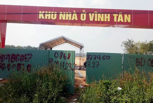 Dự án khu nhà ở Vĩnh Tân chưa hoàn thiện hạ tầng kỹ thuật đã mở bán