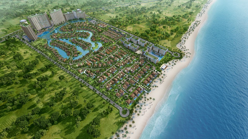 Phối cảnh tổng thể dự án NovaBeach Cam Ranh Resort & Villas.