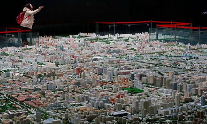 Mô hình mô phỏng thành phố Bắc Kinh tại triển lãm