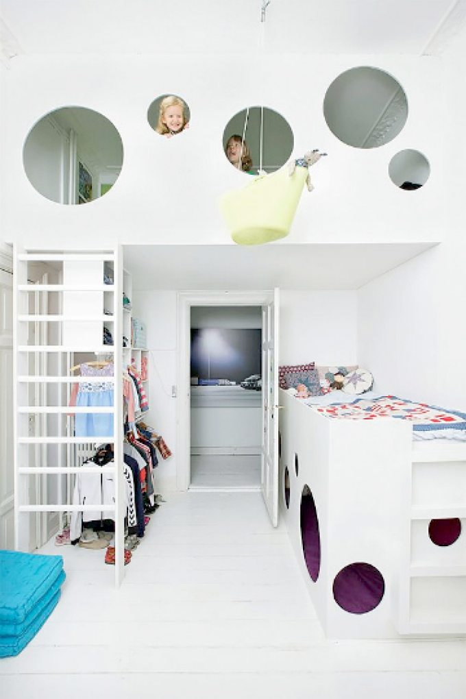 Một không gian nội thất phòng ngủ đầy sáng tạo sẽ khơi nguồn cảm hứng cho bé