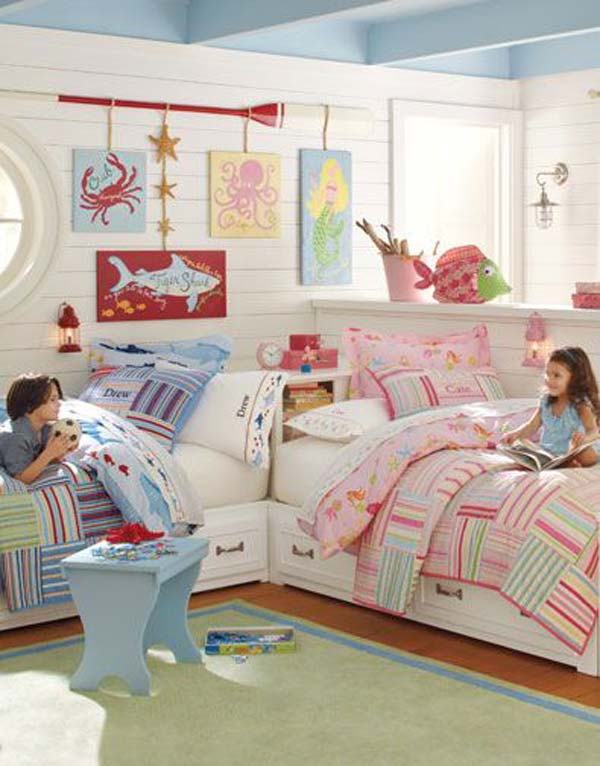 Nếu 2 bé có chung sở thích thì bạn càng dễ để thiết kế nội thất phòng ngủ