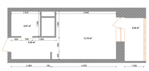 Bản vẽ sơ lược căn hộ hình ống 30m2