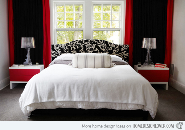 Một sân khấn rực rỡ như được mở ra bởi cách kết hợp màu sắc đối xứng quá hoàn hảo trong mẫu nội thất phòng ngủ này.