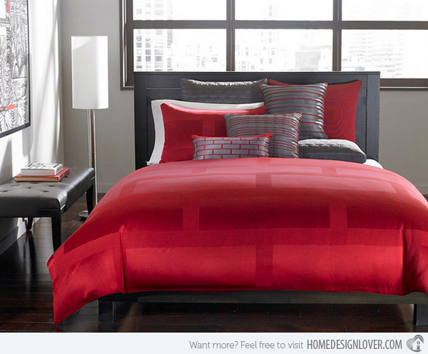 Chiếc giường thực sự rất nổi bật với màu đỏ và xám bóng bẩy. Một mẫu nội thất đáng để lưu tấm cho những người thích sự rực rỡ.