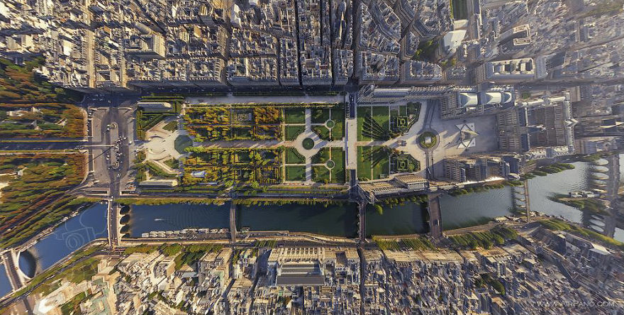 Một góc khác của thành phố Paris lại được quy hoạch theo mô hình ô bàn cờ