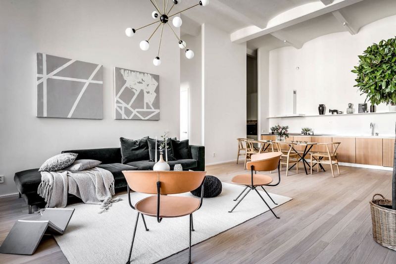 Nhưng thậm chí, trong một không gian được thiết kế tối giản như vậy, vẫn có những yếu tố Scandinavian đẹp “tỏa năng” bên trong căn hộ, chẳng hạn như bộ bàn ghế café kia.