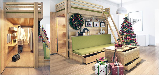 Một mẫu nội thất thông minh do công ty thiết kế nội thất uy tín ở Hà Nội, X'Home thiết kế và thi công