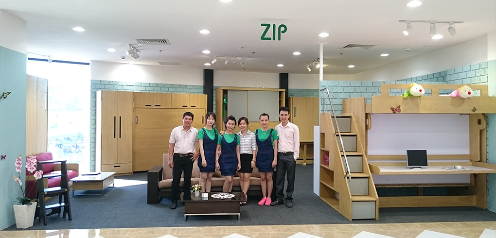 Một showroom cho khách hàng trải nghiệm những sản phẩm nội thất thông minh của ZIP