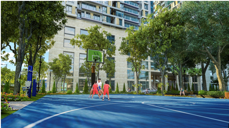 Phối cảnh khu sân chơi thể thao tại dự án GoldSeason (47 Nguyễn Tuân, Q.Thanh Xuân, Hà Nội).