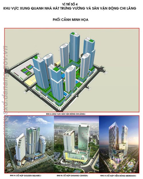 Phối cảnh dự án tại khu đất sân Chi Lăng trong tương lai. Nguồn: danang.gov.vn 