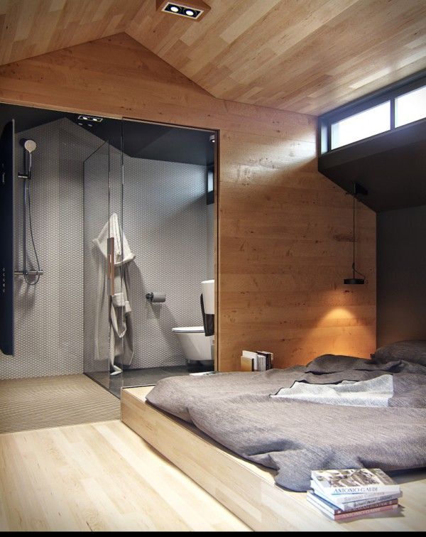 Nằm gọn trong phòng ngủ và có phần khá “cởi mở”, tuy nhiên đây cũng là một lựa chọn không thể bỏ qua nếu bạn đang cần thiết kế phòng tắm trong phòng ngủ lớn ở nhà.