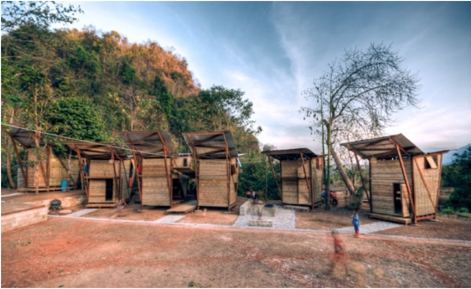 Nhà xây lắp sẵn với các tấm đan bằng nan tre Soe Ker Tie House/TYIN Tegnestue – Tỉnh Tak, Thái Lan