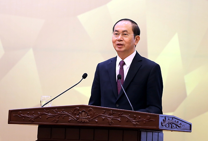 Chủ tịch nước Trần Đại Quang phát biểu tại Lễ tổng kết - Ảnh: VGP/Hải Minh