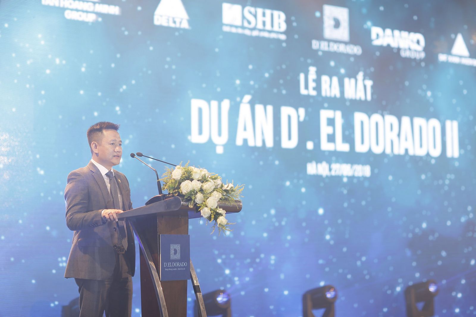 Phát biểu tại lễ ra mắt, ông Lê Văn Thịnh - Phó TGĐ Tập đoàn Tân Hoàng Minh cam kết sẽ đưa dự án về đích đúng tiến độ và tiêu chuẩn chất lượng