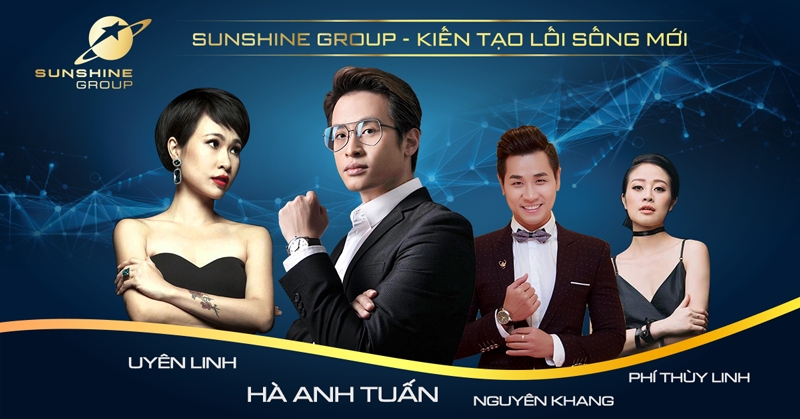 Những nghệ sĩ nổi tiếng sẽ tham gia trong đêm ra mắt của Sunshine Group tại Sài Gòn: Ca sĩ Uyên Linh, Hà Anh Tuấn, MC Nguyên Khang, MC Phí Thùy Linh,...