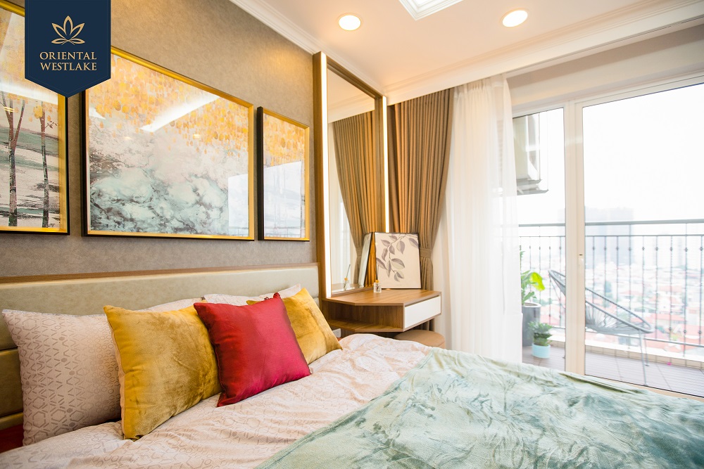 Các căn hộ của Oriental Westlake được thiết kế thông minh, có diện tích đa dạng từ 55 m2 đến 116 m2 với 1 đến 3 phòng ngủ.